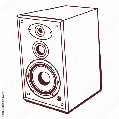 Simple Speaker Box Outline Icon for Audio, Music and Entertainment Design