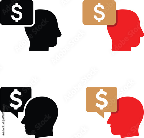 Wallpaper Mural Financial Thoughts and Business Mindset Icons Torontodigital.ca