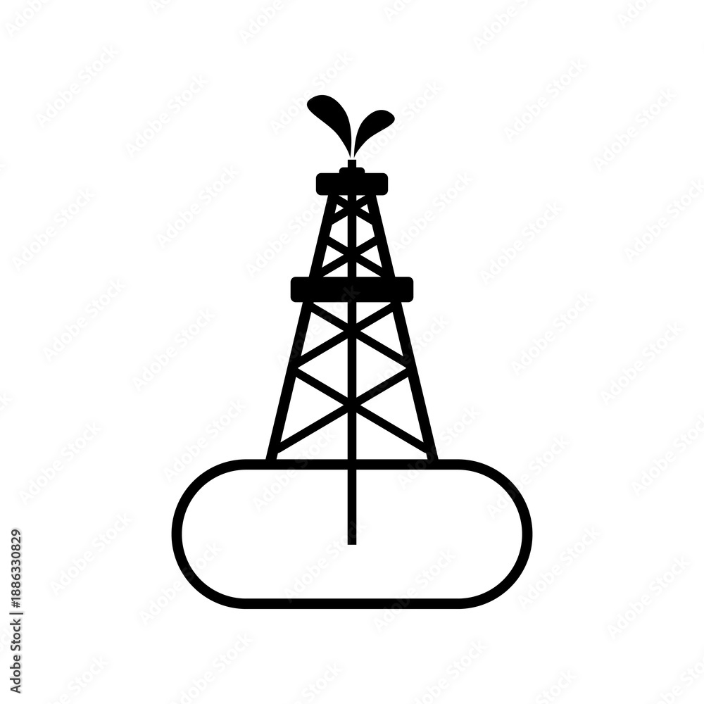 Fototapeta premium Oil drilling icon isolated on white background