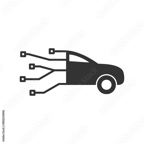 Smart Car electrical computer diagnostics icon isolated on white background
