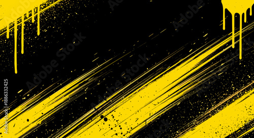 Abstract yellow and black grunge background vector