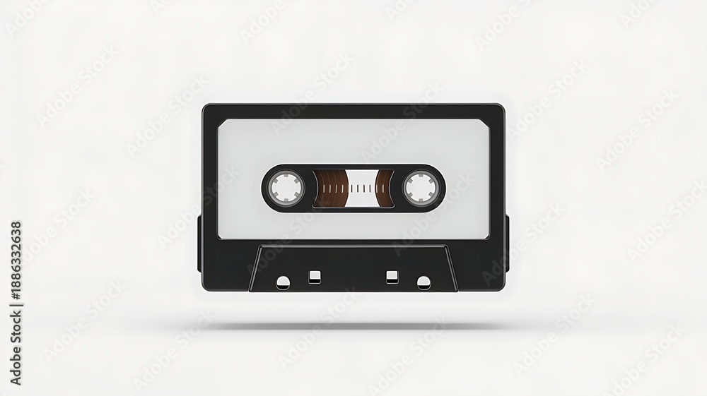 Fototapeta premium Vintage Cassette Tape in Classic Black and White Design Photo