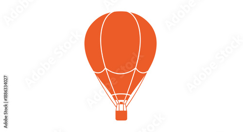 A simple orange hot air balloon illustration with a basket below