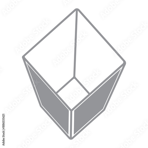 illustration of a slanted square box with a hole