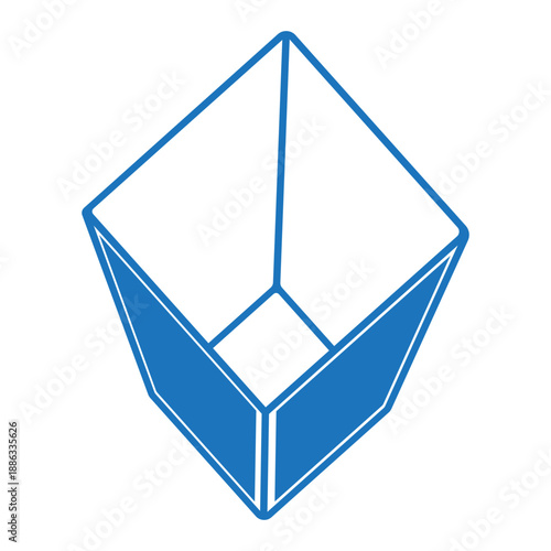 illustration of a slanted square box with a hole