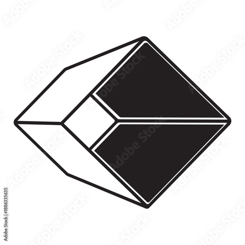 illustration of a slanted square box with a hole