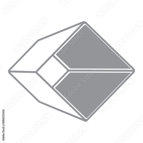 illustration of a slanted square box with a hole