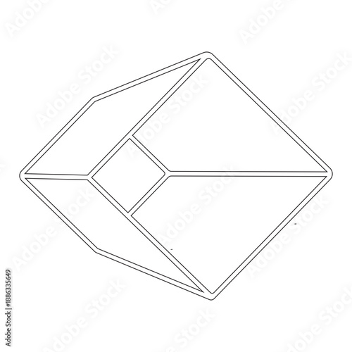 illustration of a slanted square box with a hole