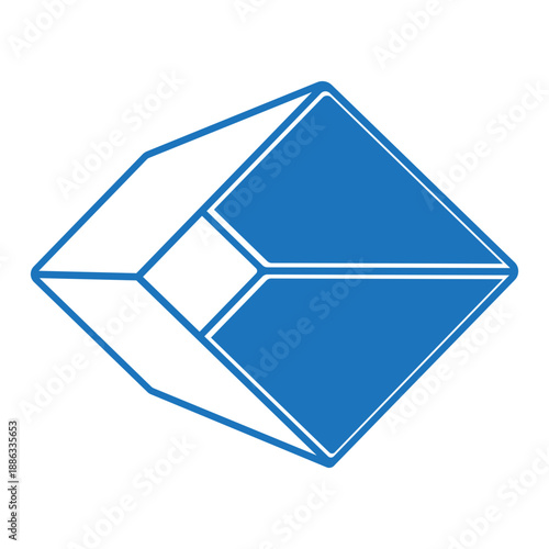 illustration of a slanted square box with a hole