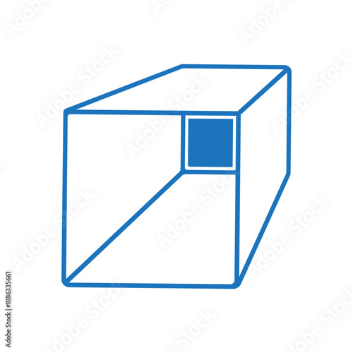 illustration of a slanted square box with a hole