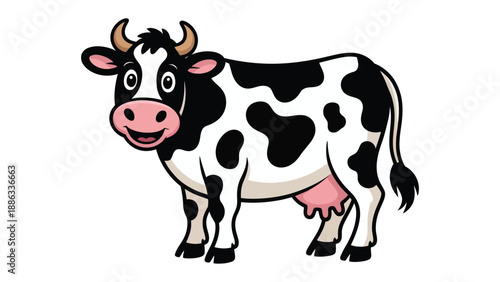 Cartoon Dairy Cow: A cheerful cartoon dairy cow, showcasing a playful and approachable design.