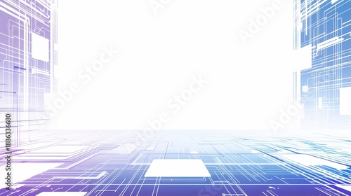 Abstract blue purple circuit stage business background
