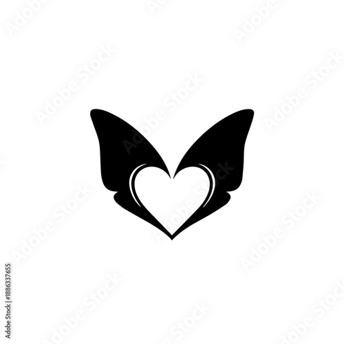 Hands forming a heart with wings Vector