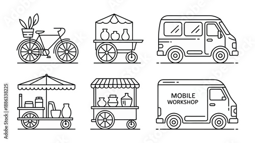 Artisan Transport Collection: A curated collection of transport illustrations, designed with precision and showcasing an artistic approach.