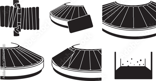 Black and white illustration of satellite dish components