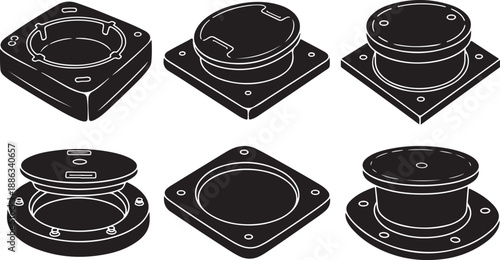 Industrial Base Mounts and Electrical Enclosures in Black Color