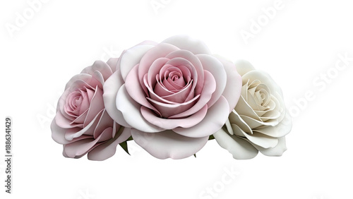 Three Roses: Pink and Cream