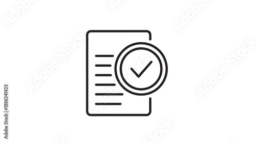 icon of a document with a checkmark on the right side verified high quality professional detailed