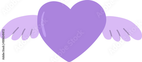 Heart with Wings Symbol of BTS Love and Freedom in Purple