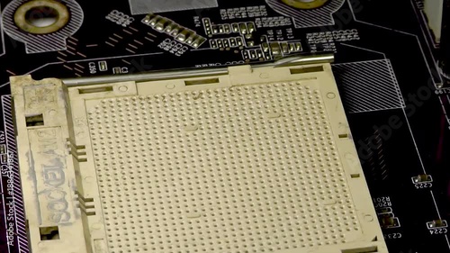 Computer motherboard with an empty processor socket