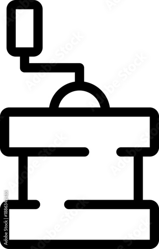 Rounded Coffee Grinder Line Icon