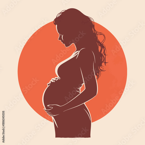pregnant woman symbol , vector style simple color
