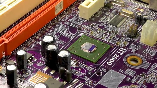 Electronic printed circuit board with a large chip and SMD elements
