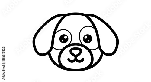 Cute dog face cartoon