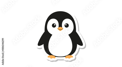 Cute cartoon penguin sticker