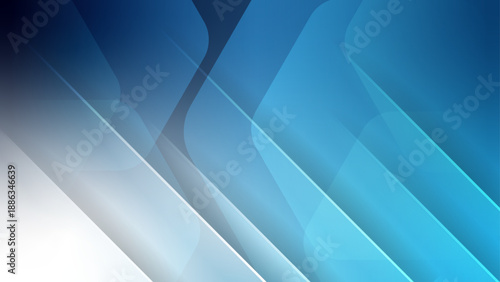 Professional blue abstract background with sharp diagonal geometric lines and elegant light gradients for corporate identity