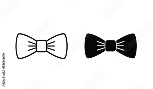 Two bow ties in black and white on a pure for fashion or accessory designs