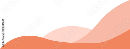 Abstract Minimalist Frame Corner Waves in Peach and Orange Hues