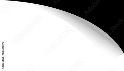 Abstract Monochrome Curved Folded Page Border Corner Design