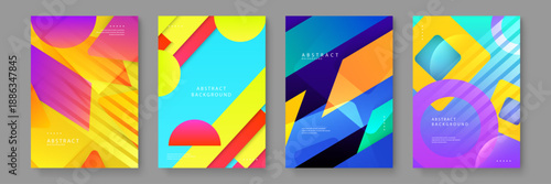 Contemporary abstract backgrounds with futuristic gradients and sharp geometric lines ideal for tech startup branding