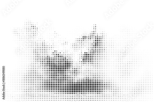 Halftone illustration with gradient effect and dotted texture