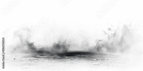 Halftone gradient wave design with dense dot pattern