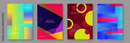 Creative vector illustration featuring colorful geometric patterns and dynamic liquid shapes for modern corporate branding or web banner design