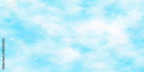 Abstract blue sky background featuring fluffy white clouds and bright natural light for a beautiful clear summer cloudscape