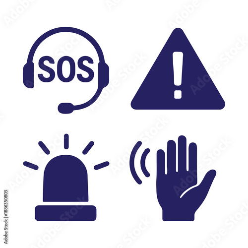 Emergency Alert Icons Set – Safety & Warning Symbols