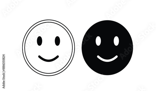 Two smiley faces with different expressions