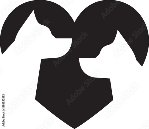 Veterinary medical pet care icon in black flat style. Animal clinic healthcare paw heart symbol, dog hospital treatment cross logo. Pharmacy vector illustration isolated on transparent background.