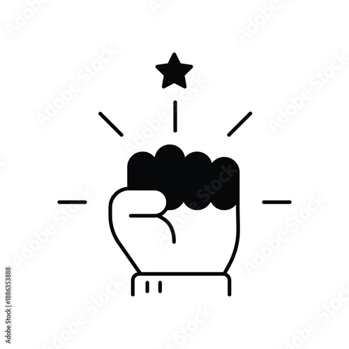 Empower icon with white background vector stock illustration