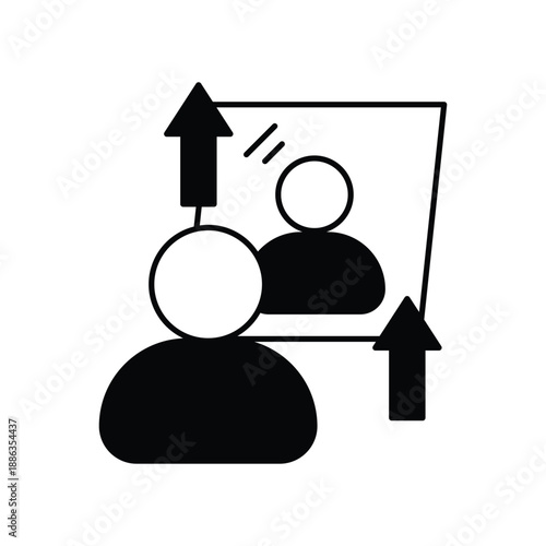 Self Reflection icon with white background vector stock illustration
