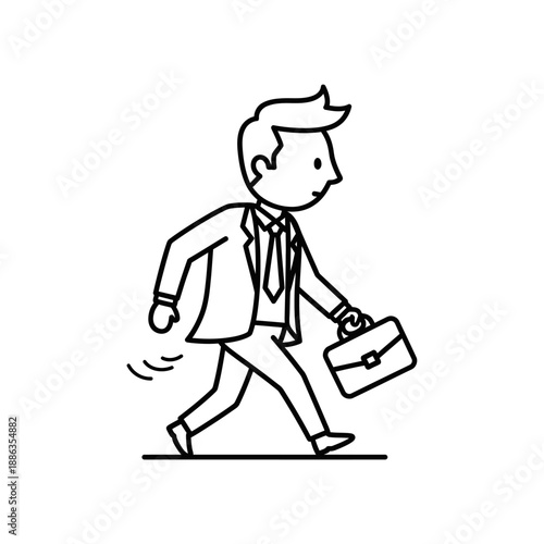 Businessman Walking with Briefcase in Hand.