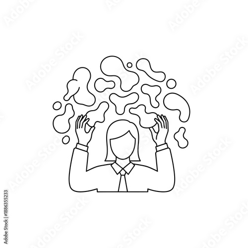 Woman with Stressful Thoughts and Anxiety.