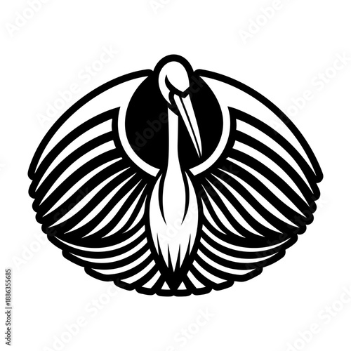 Pelican Bird Symbols Glyph Style Icon
