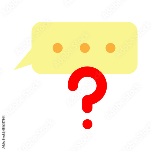 Message Question Vector Flat Icon Design