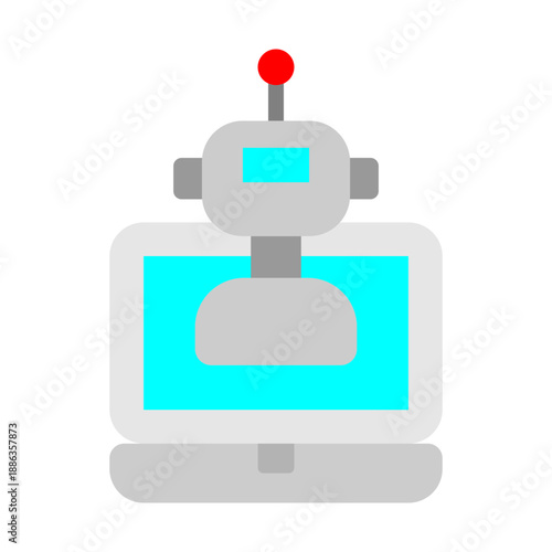 AI Help Vector Flat Icon Design