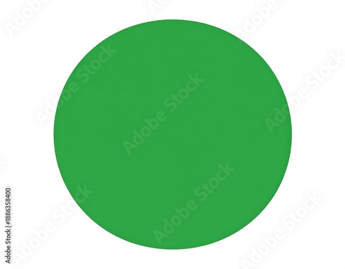 Smooth, saturated green circle, centered, on a clean white background. Even lighting creates a simple, graphic shape