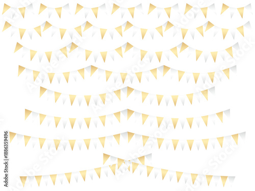 ガーランド三角、曲線、ライン、m金6白